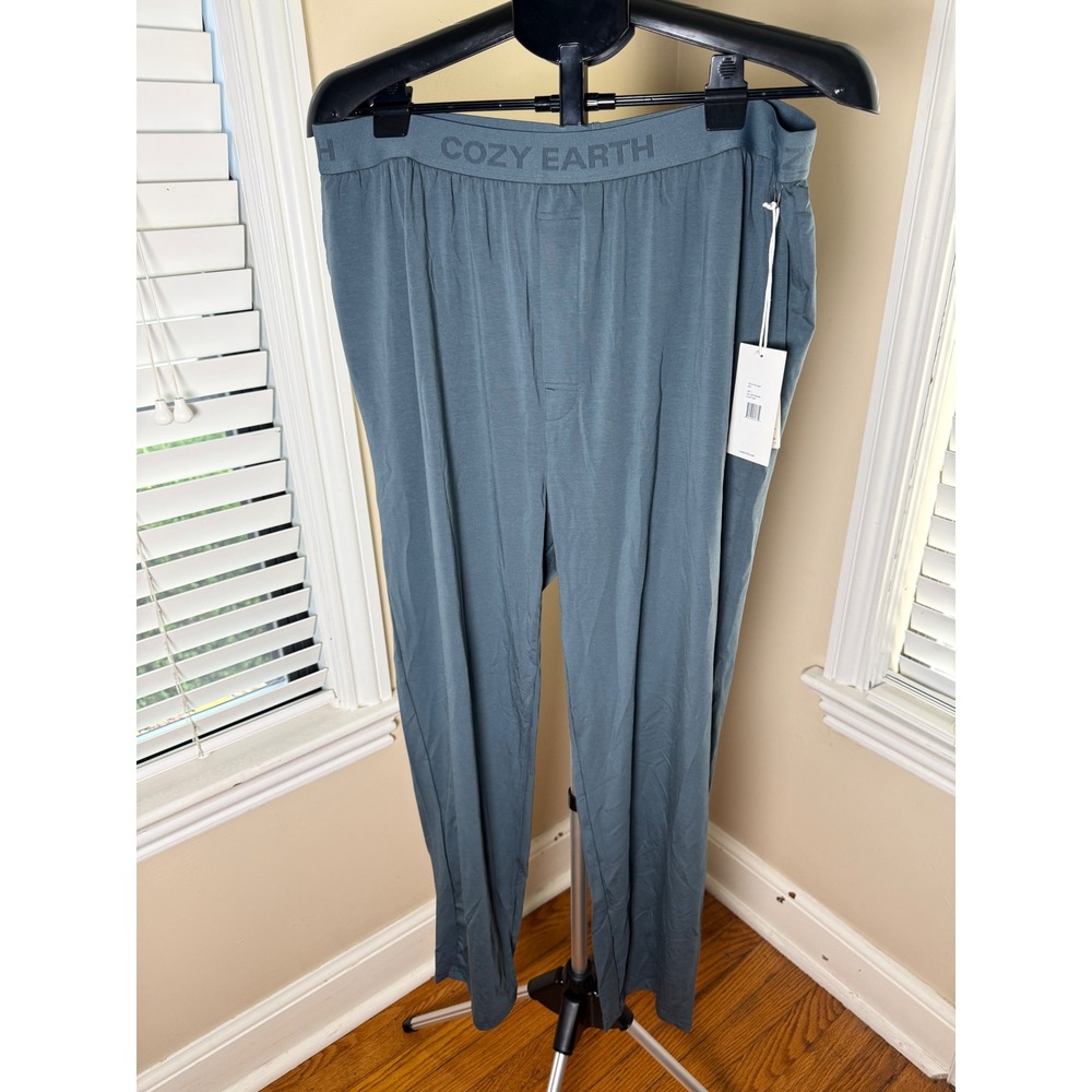 Cozy Earth Mens First Layer Pant Dawn Blue Gray Supima Cotton Lounge Large NWT